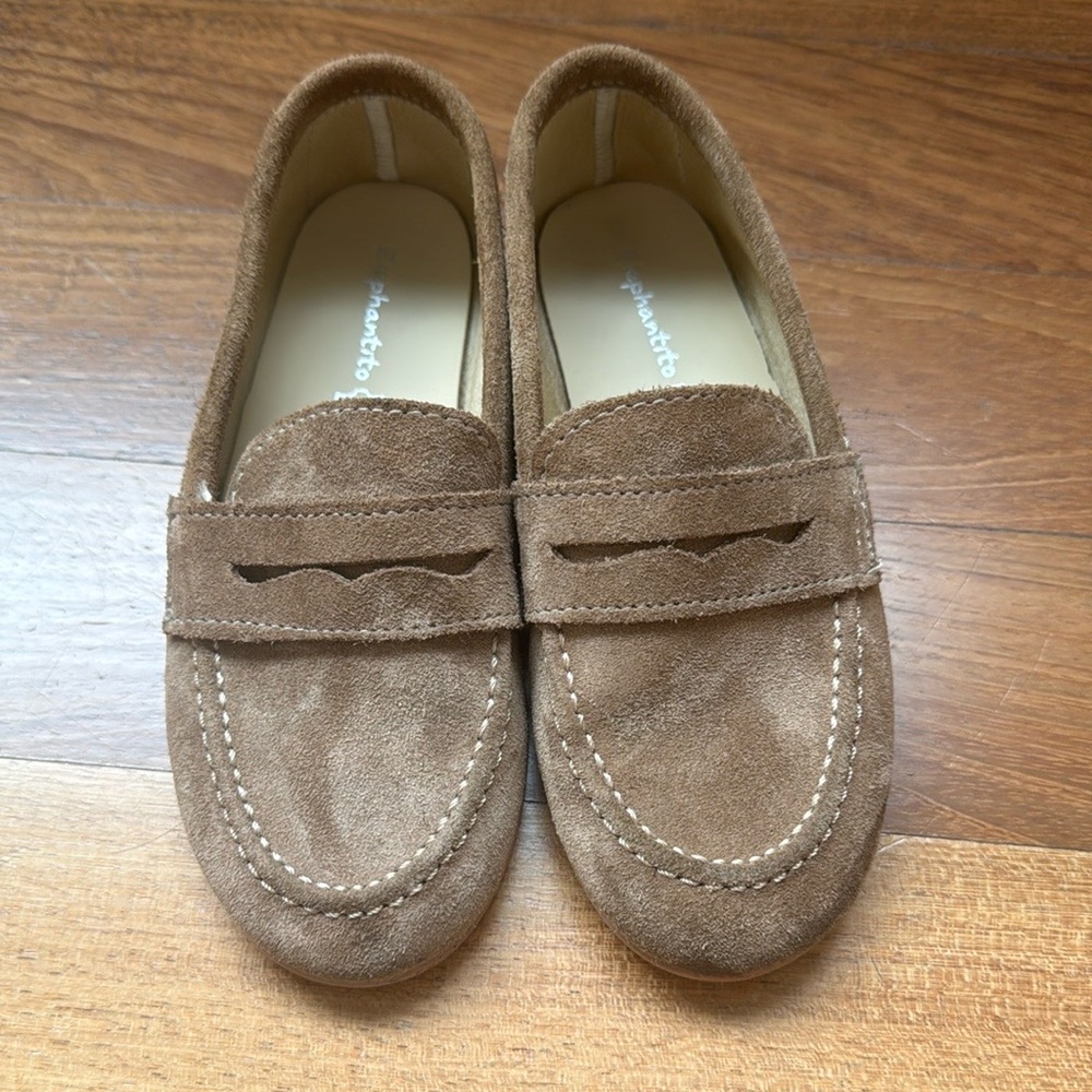 Elephantito Brown Suede Classic Penny Loafers